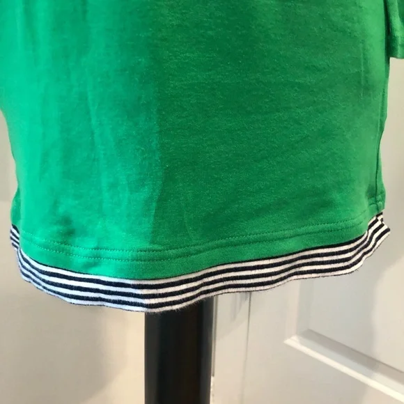 Ralph Lauren Green V-Neck Top with Striped Details - Picture 5 of 6